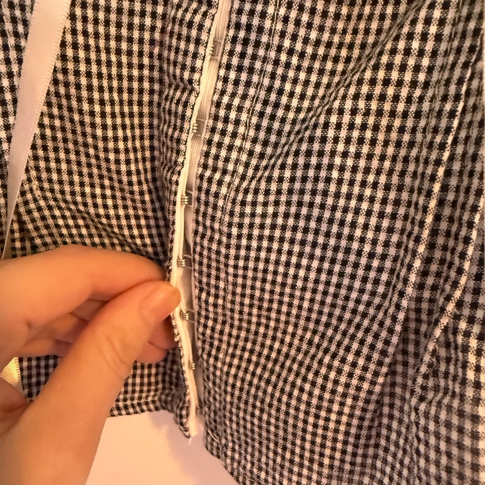 NIA Lemon Black Gingham Pleated Tank Top - Picture 7 of 10